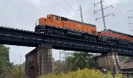 LTEX 1419 leads the first train into town.